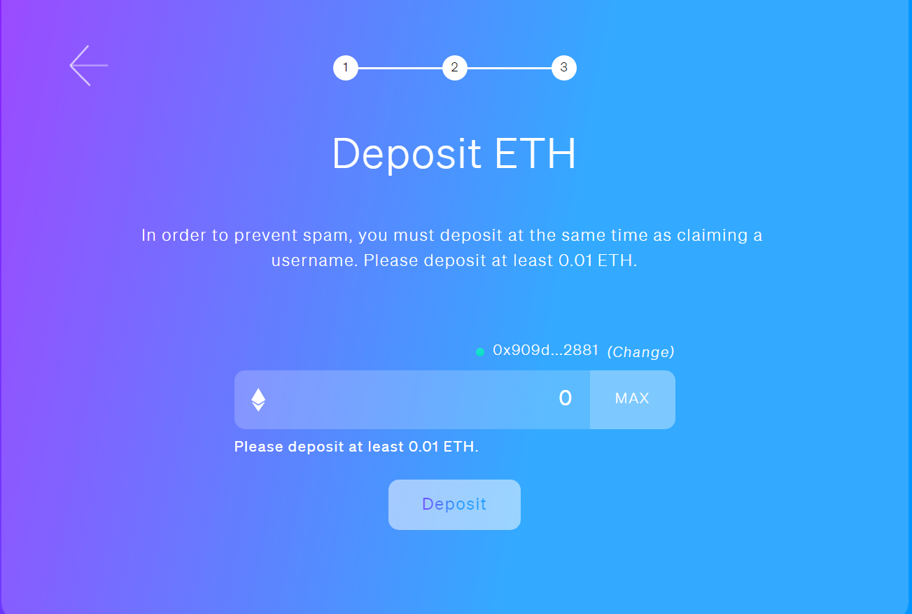 Deposit ETH